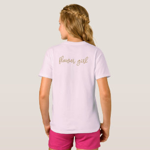 Simple Modern Minimalist Gold Script   Flower Girl T-Shirt
