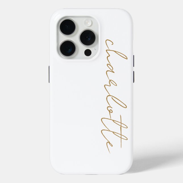 Simple Modern Minimalist Gold Script Name  Case-Mate iPhone Case (Back)