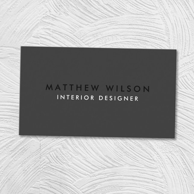 Simple Modern Minimalist Grey Black and White Business Card (Creator Uploaded)
