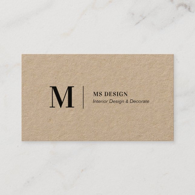 Simple Modern Minimalist Kraft Business Cards (Front)