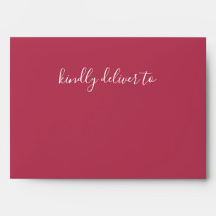 Simple  Modern Minimalist Magenta Wedding Envelope