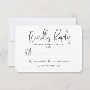 Simple Modern Minimalist Memories Memorial Reply RSVP Card