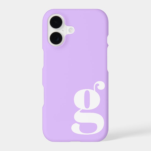 Simple Modern Minimalist Monogram Pastel Purple  (Back)