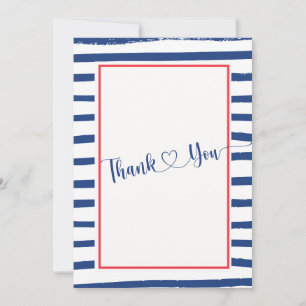 Simple Modern Minimalist Nautical Baby Shower  Thank You Card