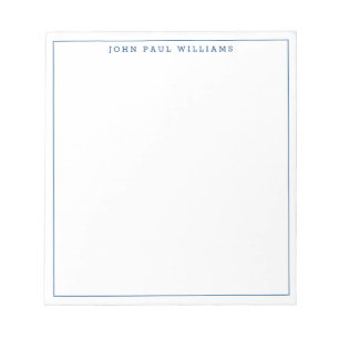 Simple Modern Minimalist Navy Blue Line Frame Chic Notepad