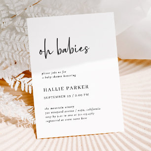 Simple Modern Minimalist   Oh Babies Baby Shower Invitation