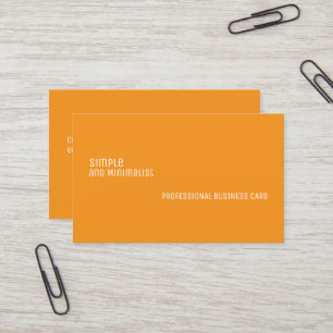 Simple Modern Minimalist - orange color Business Card