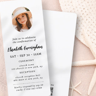 Simple Modern Minimalist Photo Confirmation Invitation