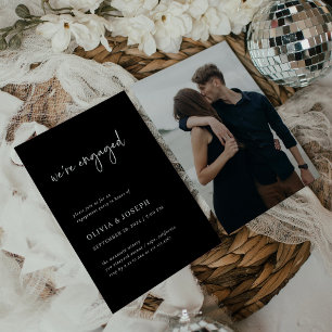 Simple Modern Minimalist   Photo Engagement Party Invitation