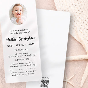 Simple Modern Minimalist Photo Holy Baptism Invitation