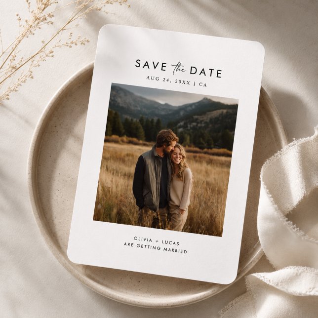 Simple Modern Minimalist Photo Save the Date (Creator Uploaded)