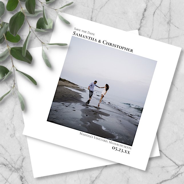 Simple Modern Minimalist Photo Wedding Save The Date (Creator Uploaded)