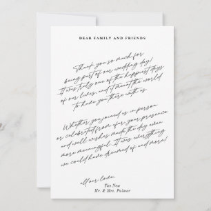 Simple Modern Minimalist Photo Wedding Thank You Card