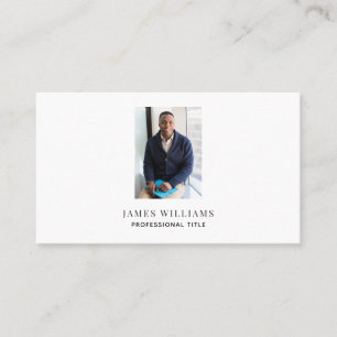 Simple Modern Minimalist Professional Photo Business Card
