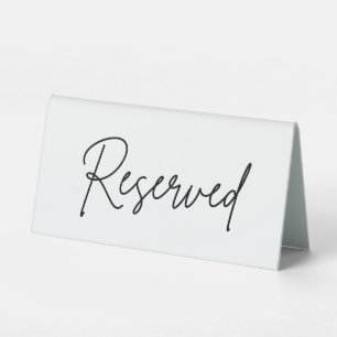 Simple, Modern Minimalist Reserved Table Tent Sign