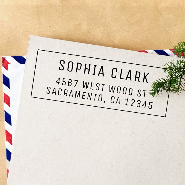 Simple Modern Minimalist Return Address Self-inking Stamp (Creator Uploaded)