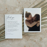 Simple, Modern & Minimalist Romantic Photo Wedding Thank You Card<br><div class="desc">An elegant & modern photo thank you card to match our Simple, Modern & Minimalist Romantic Photo Wedding collection. This design features the text in an elegant serif typography. There is a custom heartfelt thank-you message to express your gratitude to friends and family. The back of the design features your...</div>