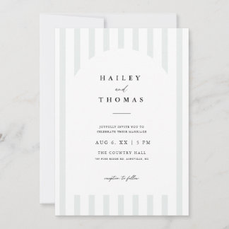 Simple Modern Minimalist Striped Arch Wedding Invitation