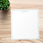 Simple Modern Minimalist Teal Two Border Monogram Notepad<br><div class="desc">Create your own personalised monogram name notepad with simple modern typography and minimalist two border lines in teal colour.</div>