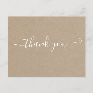 Simple Modern & Minimalist  Thank You Card | Kraft