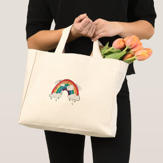 Simple Modern Minimalist Trendy Rainbow  Mini Tote Bag