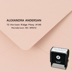 Simple Modern Minimalist Typography Return Address Self-inking Stamp