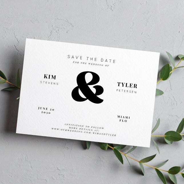 Simple modern minimalist typography wedding save the date (Creator Uploaded)