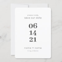Simple Modern Minimalist Wedding Big Numbers