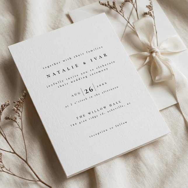 Simple Modern Minimalist Wedding Invitation (Creator Uploaded)