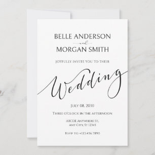 Simple Modern minimalist wedding  Invitation