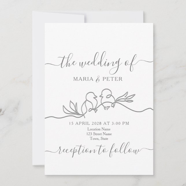 Simple Modern Minimalist Wedding Invitation (Front)