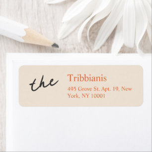 Simple Modern Minimalist Wedding Invitation Return Address Label