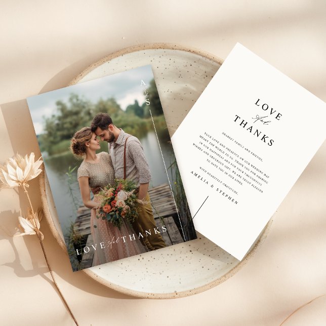 Simple Modern Minimalist Wedding Photo Thank You Card (Creator Uploaded)