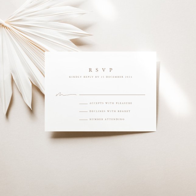 Simple Modern Minimalist Wedding RSVP Card  (Creator Uploaded)