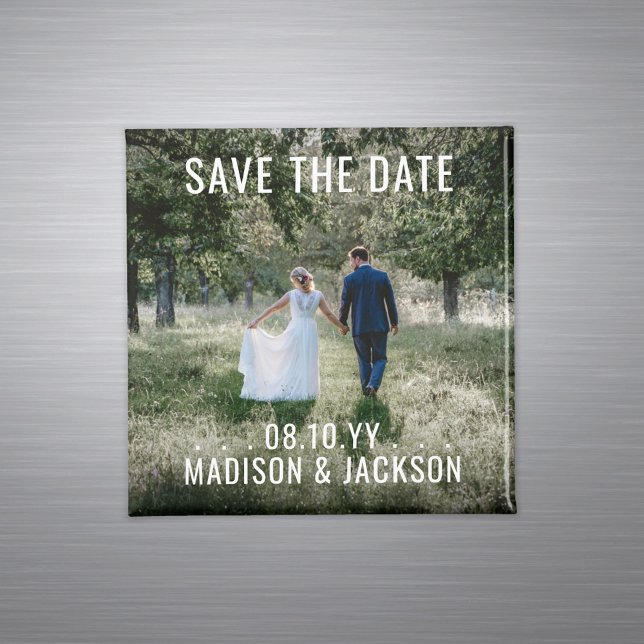 Simple Modern Minimalist Wedding Save the Date Magnet (Creator Uploaded)