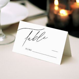 Simple Modern Minimalist Wedding Table Number Place Card