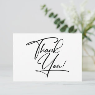 Simple Modern Minimalist Wedding Thank You Card