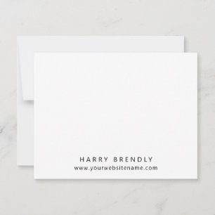 Simple Modern Minimalist White Flat Note Card