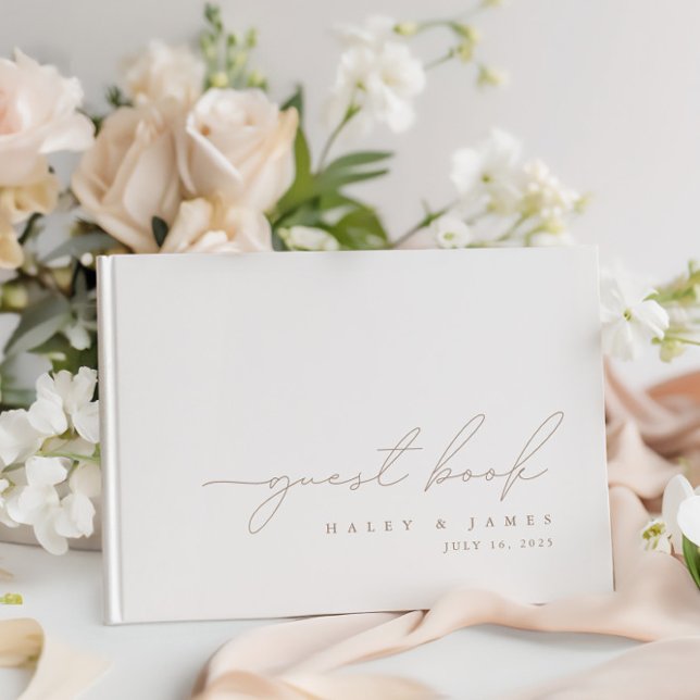 Simple Modern Minimalist White Wedding Guest Book (Simple Modern Minimalist White Wedding Guest Book)
