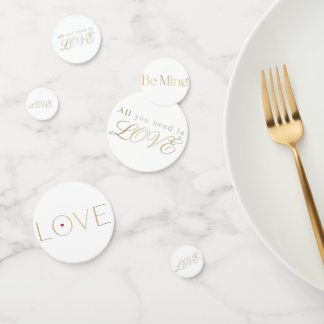 Simple modern Minimaliste LOVE table confetti