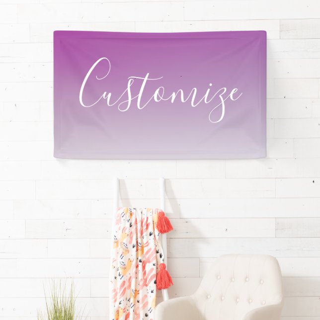 Simple Modern Minimalistic Purple Ombre Gradient Banner (Insitu)