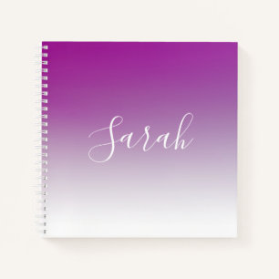 Simple Modern Minimalistic Purple Ombre Gradient Notebook