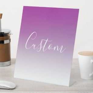 Simple Modern Minimalistic Purple Ombre Gradient Pedestal Sign