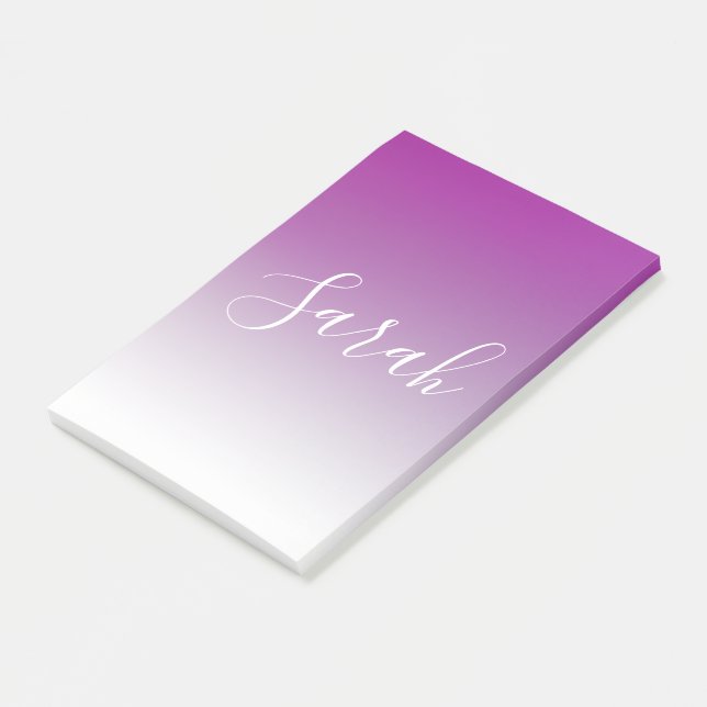 Simple Modern Minimalistic Purple Ombre Gradient Post-it Notes (Angled)
