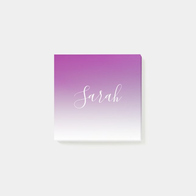 Simple Modern Minimalistic Purple Ombre Gradient Post-it Notes (Front)