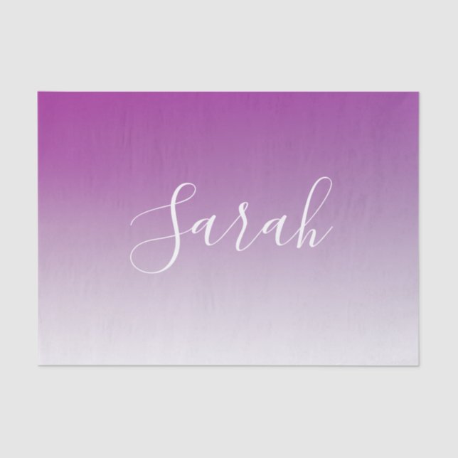 Simple Modern Minimalistic Purple Ombre Gradient Tissue Paper (Front)