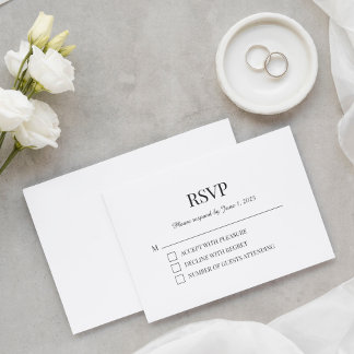 Simple Modern Minimalistic RSVP Card