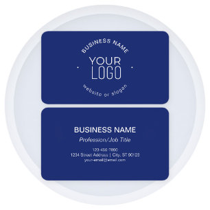 Simple modern minimalistic template Navy blue Business Card