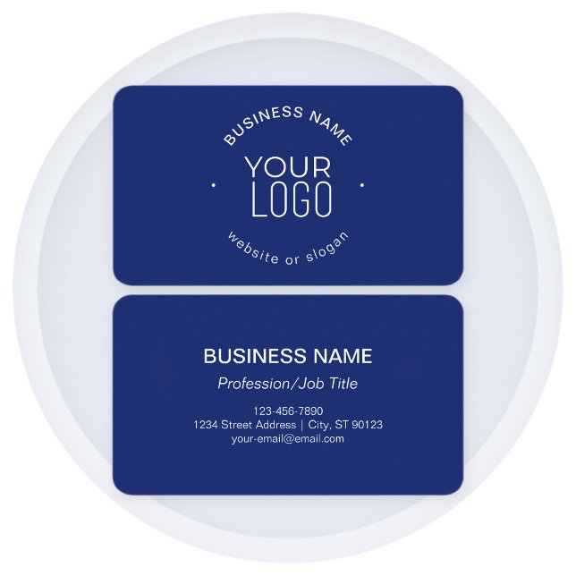 Simple modern minimalistic template | Navy blue Business Card (Creator Uploaded)