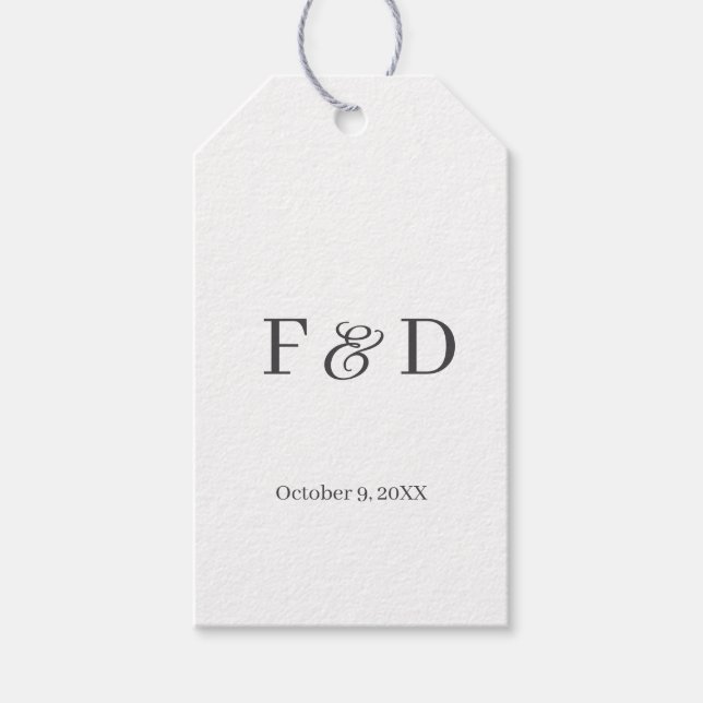 Simple Modern Minimalistic wedding Favor Tag  (Front)